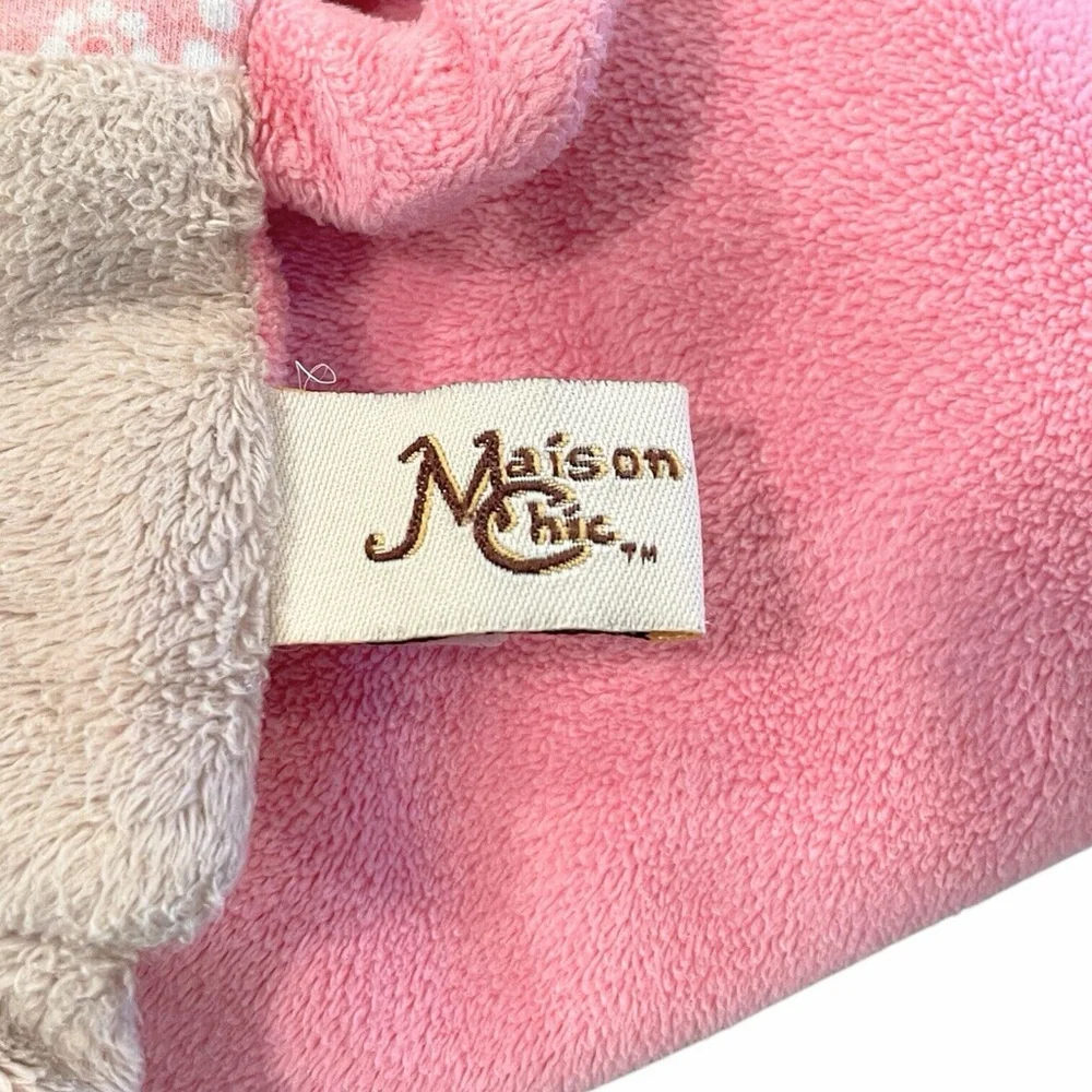 Maison Chic Baby Pink Puppy Dog Lovey Knotted Crinkle Security Blanket Teether